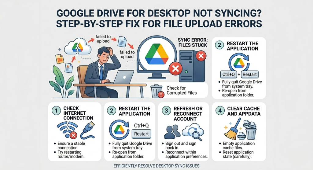 Google Drive for Desktop Not Syncing? Step-by-Step Fix for File Upload Errors