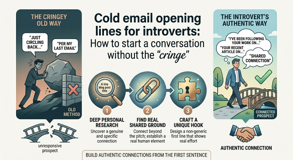 Cold email opening lines for introverts: How to start a conversation without the "cringe"